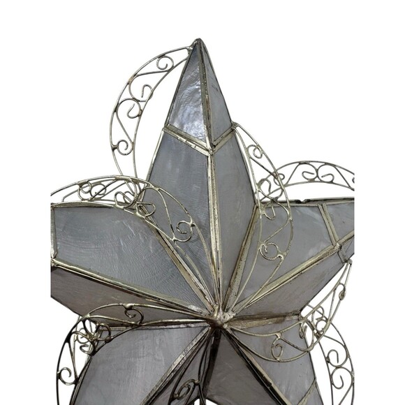 Vintage Capiz Shell Star Christmas Tree Topper Fast Shipping - Picture 14 of 16